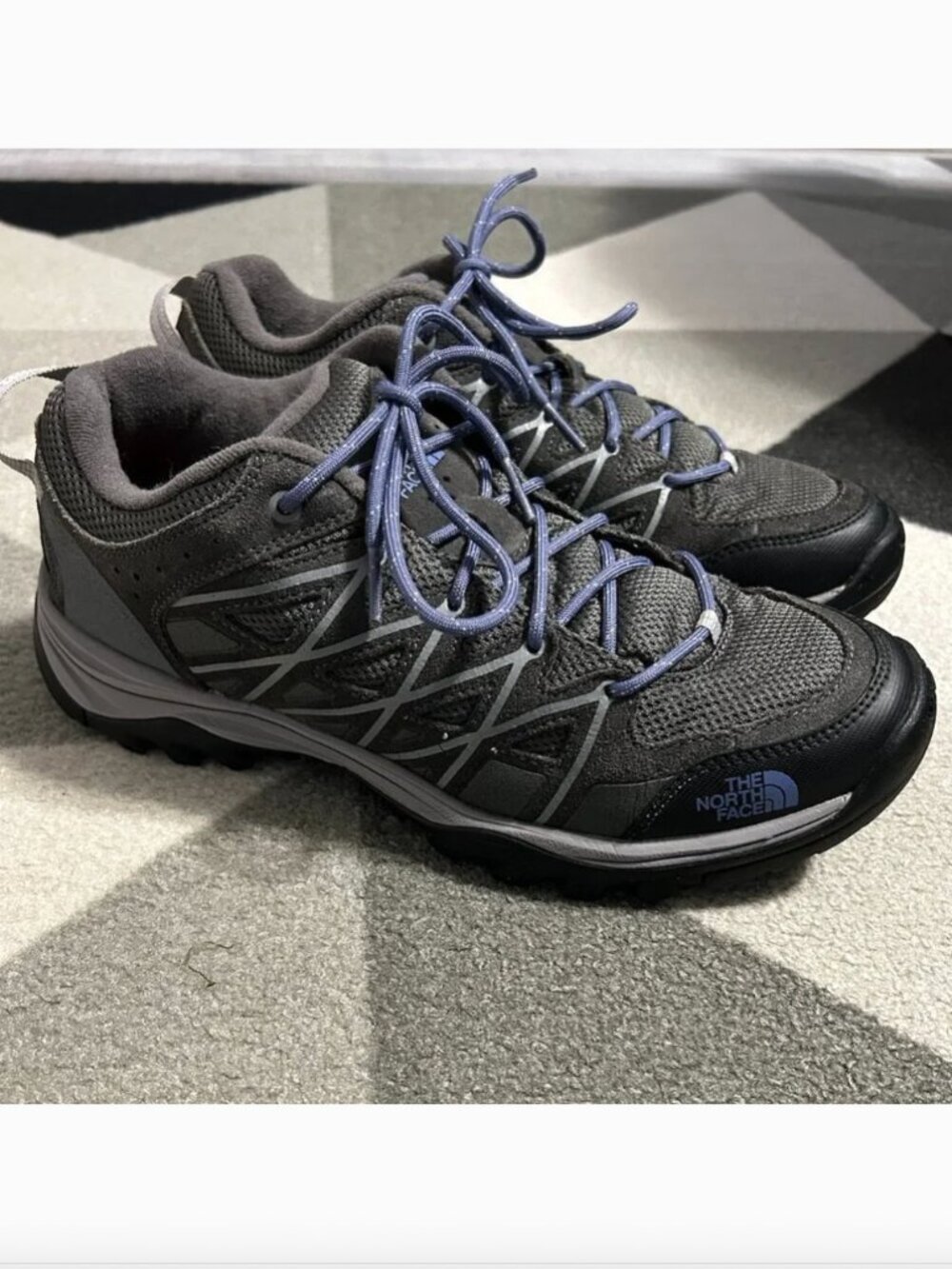 THE NORTH FACE Storm Ill WP Hiking Gray/Marlin‎ Blue Sneakers Women's Size 10